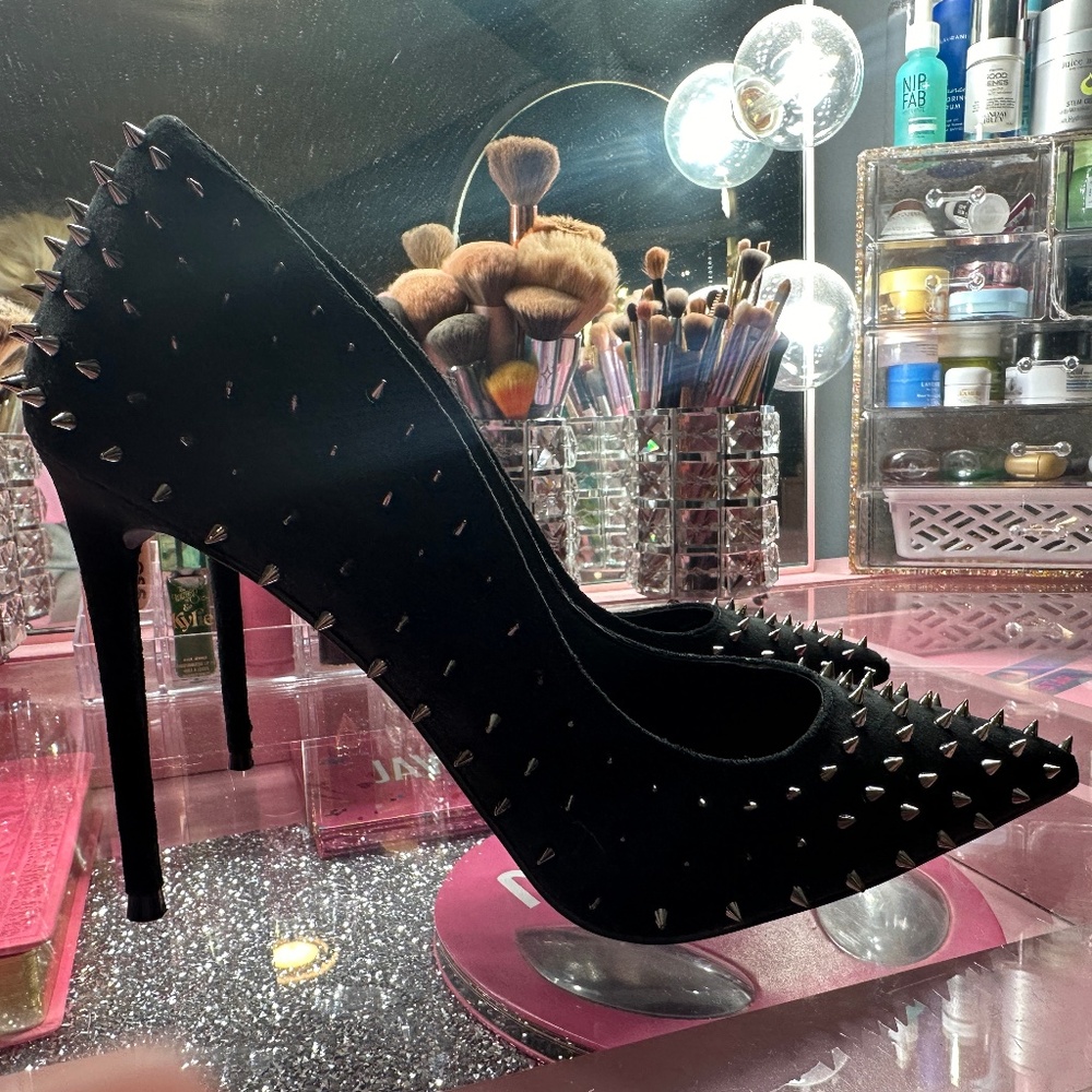 Steve Madden Black Spike Stilettos